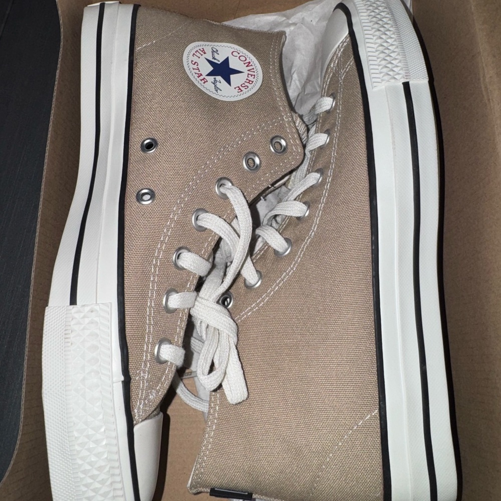 Converse Beige Mid Sneakers